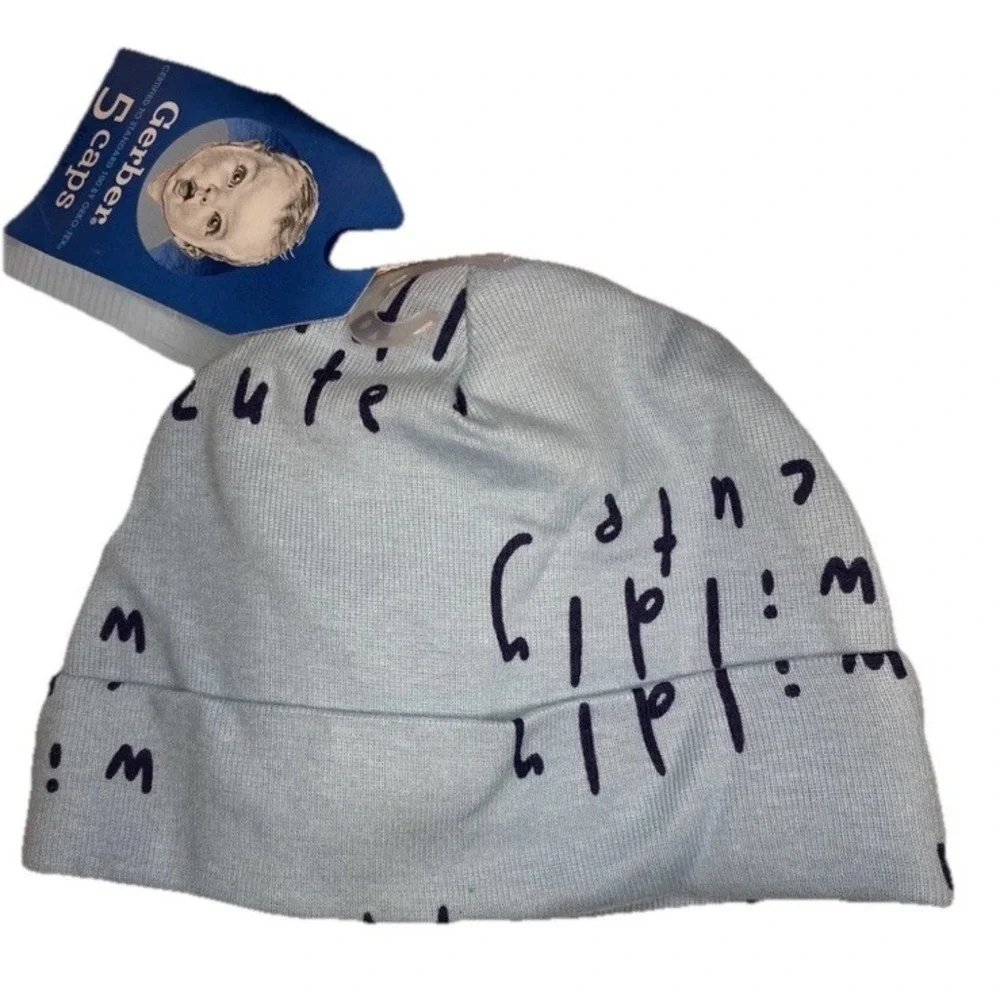 Gerber Baby INFANT BOY'S CAPS 5-Pack Size 0-6 Months 100% Cotton Five Designs